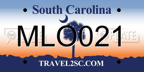 MLO021 South Carolina License Plate
