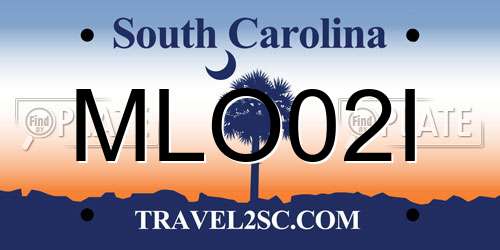MLO02I South Carolina License Plate