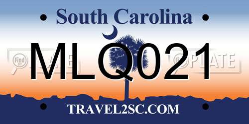 MLQ021 South Carolina License Plate