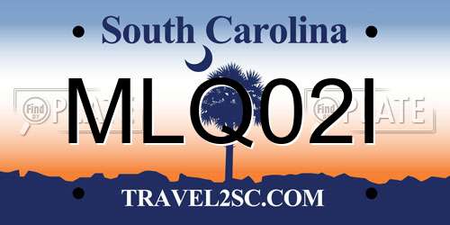 MLQ02I South Carolina License Plate