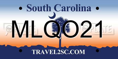 MLQO21 South Carolina License Plate