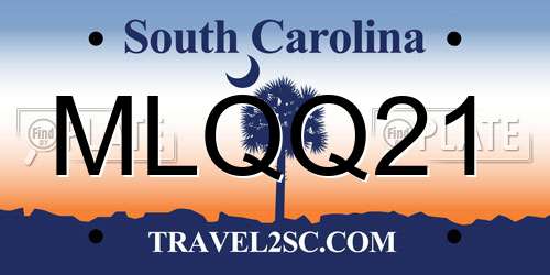 MLQQ21 South Carolina License Plate