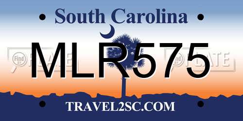 MLR575 South Carolina License Plate