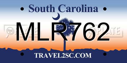 MLR762 South Carolina License Plate