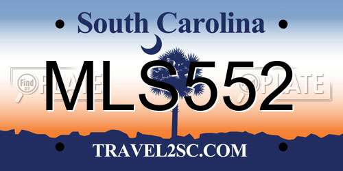 MLS552 South Carolina License Plate