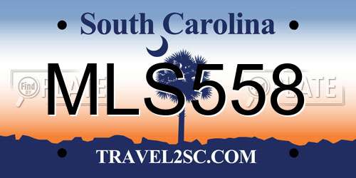 MLS558 South Carolina License Plate