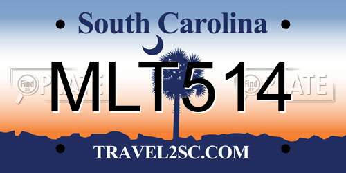 MLT514 South Carolina License Plate