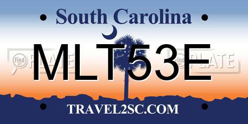 MLT53E South Carolina License Plate
