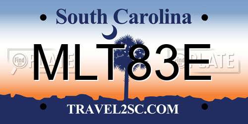 MLT83E South Carolina License Plate