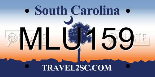 MLU159 South Carolina License Plate