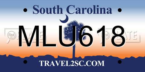 MLU618 South Carolina License Plate