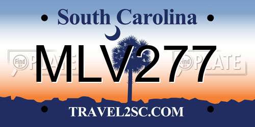 MLV277 South Carolina License Plate