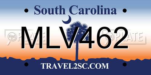 MLV462 South Carolina License Plate