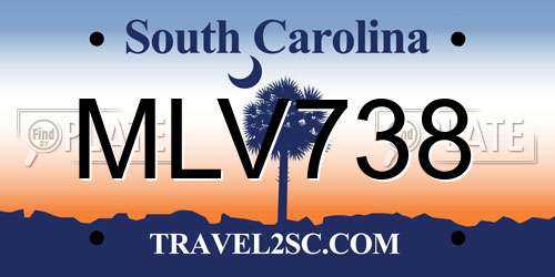 MLV738 South Carolina License Plate