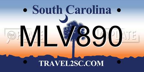 MLV890 South Carolina License Plate