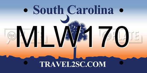 MLW170 South Carolina License Plate
