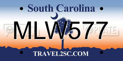 MLW577 South Carolina License Plate
