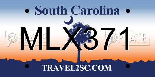 MLX371 South Carolina License Plate