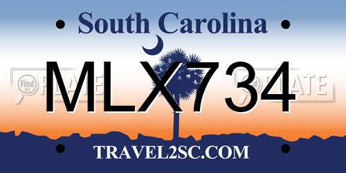 MLX734 South Carolina License Plate