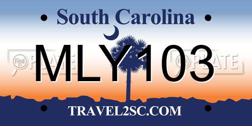 MLY103 South Carolina License Plate