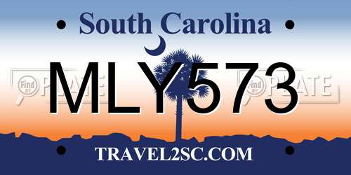 MLY573 South Carolina License Plate