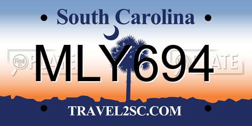 MLY694 South Carolina License Plate