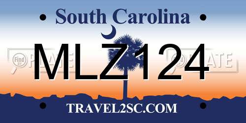 MLZ124 South Carolina License Plate