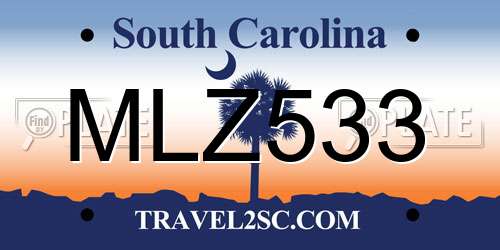 MLZ533 South Carolina License Plate