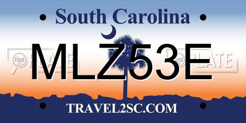 MLZ53E South Carolina License Plate
