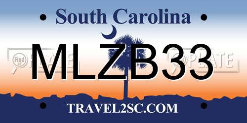 MLZB33 South Carolina License Plate