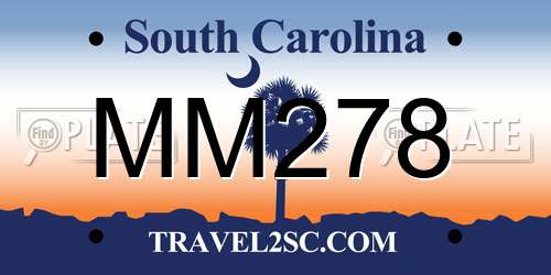 MM278 South Carolina License Plate