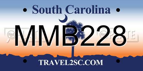 MMB228 South Carolina License Plate