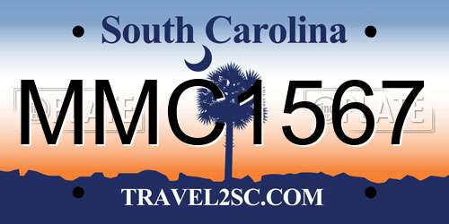 MMC1567 South Carolina License Plate