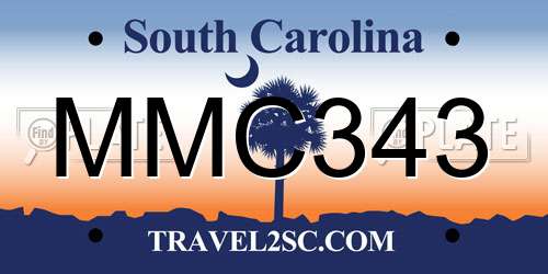 MMC343 South Carolina License Plate