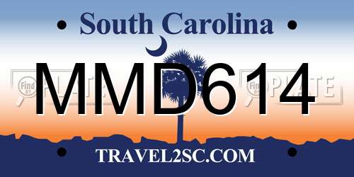 MMD614 South Carolina License Plate