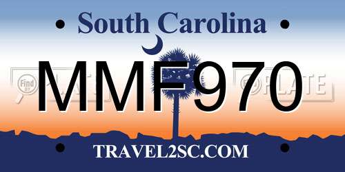 MMF970 South Carolina License Plate