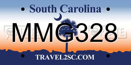 MMG328 South Carolina License Plate