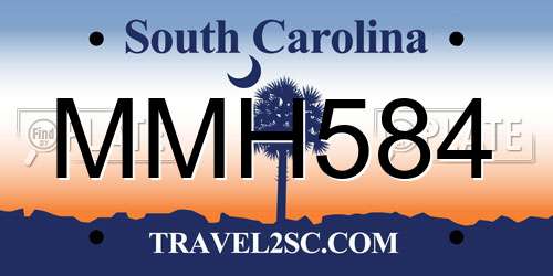 MMH584 South Carolina License Plate