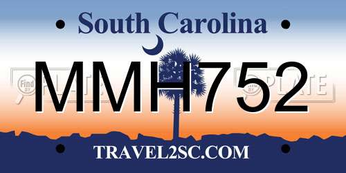 MMH752 South Carolina License Plate