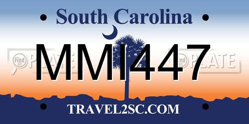 MMI447 South Carolina License Plate