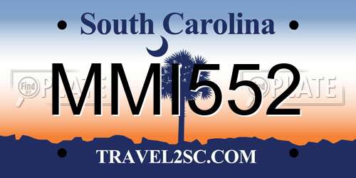 MMI552 South Carolina License Plate