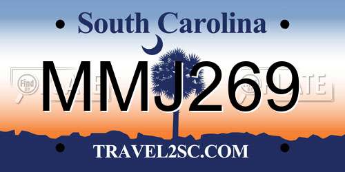MMJ269 South Carolina License Plate