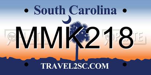 MMK218 South Carolina License Plate