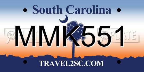 MMK551 South Carolina License Plate