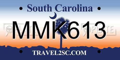 MMK613 South Carolina License Plate