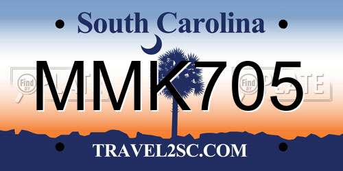 MMK705 South Carolina License Plate