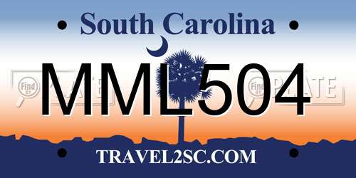 MML504 South Carolina License Plate