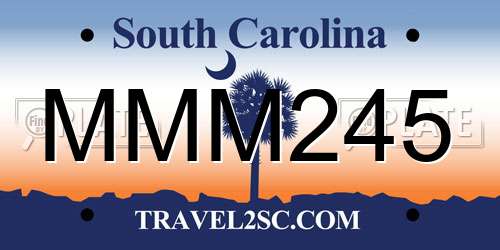 MMM245 South Carolina License Plate