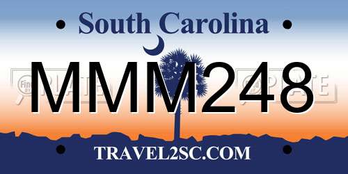 MMM248 South Carolina License Plate