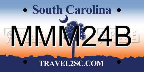 MMM24B South Carolina License Plate